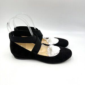 Jessica Simpson Womens 6 Mandayss Black Microsuede Ballet Flats Shoes New